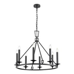 Tudor Matt Black 8 Light Multi-Arm Pendant PE2454-8