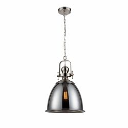 Vista Industrial Satin Nickel/Smoked Glass Pendant Light PCH190