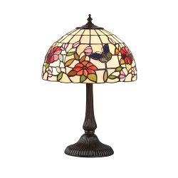 Butterfly Small Dark Bronze Tiffany Table Lamp 63998