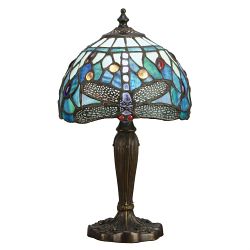 Dragonfly Blue Dark Bronze Table Lamp 64088