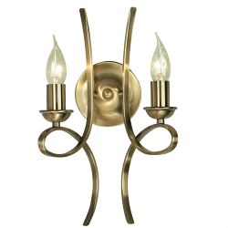 Penn Brushed Brass Double Wall Light CA7W2BB