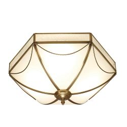 Russell Antique Brass Flush Ceiling Fitting SN01FL43