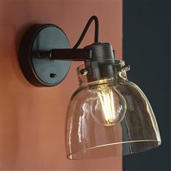 Agathis Black And Smoked Grey Wall Light BLW-54870