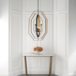 Aged Bronze And Antique Gold Four Light Pendant Alisma-4P