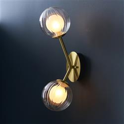 Berzelia Satin Brass Two Wall Lamp Berzelia-2-WLSB