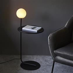 Acer Satin black Small Floor lamp with Table ACER-BFL-1