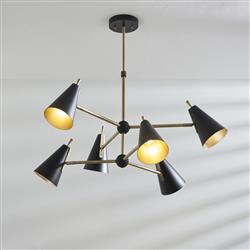 Bombax Six Light Black Ceiling Fitting Bombax-6PB