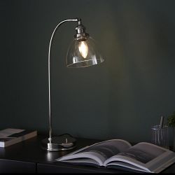 Bright Nickel With Glass Shade Table Lamp Abies-T