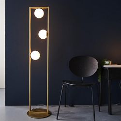 Brushed Gold Three Light Floor Lamp Acmena-3F