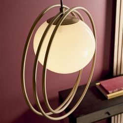 Brushed Gold With Opal Glass Shade Pendant Aechmea-P