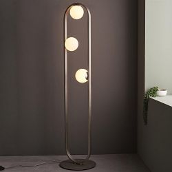 Brushed Silver Three Light Floor Lamp Acmena-F3