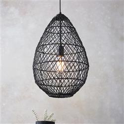 Buchloe Black Rattan Ceiling Pendant Buchloe-BPR-2