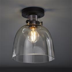 Ceraria Black and Clear Flush Ceiling Light CERARIA-1BC