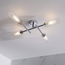 Chrome Four Light IP44 Bathroom Ceiling Fitting Arundo-4SF