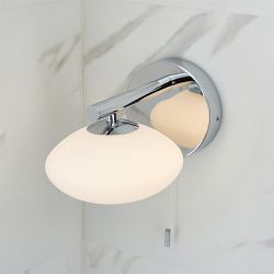 Chrome IP44 Bathroom Switched Wall Light Astilbe-1WCO