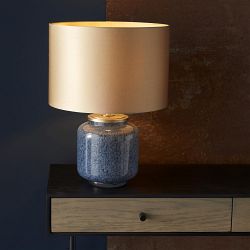 Cobalt Blue Table Lamp With Gold Shade Araujia-T