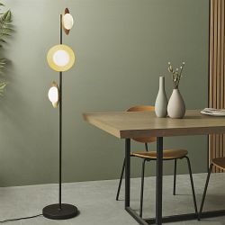 Dark Bronze And Gold Three Light Floor Lamp Acca-3F