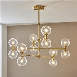 Jasmine Adjustable Brush Aged Brass 12 Light Ceiling Pendant 8525-60