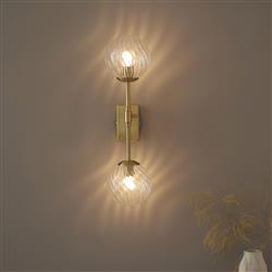 Jasmine Brush Aged Brass Double Wall Light 8525-30