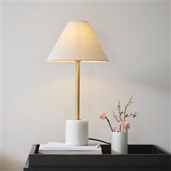 Mabel Aged Brass And Natural Table Lamp 7614-25