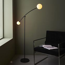 Matt Black two Light Floor Lamp Acinos-2F