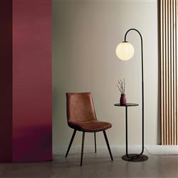 Satin Black Floor Lamp with Attached Table Acer-F