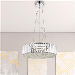 Belgravia Chrome And Crystal Pendant BELG046CL5DECO