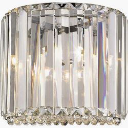 Belgravia Curved Chrome/Crystal Single Wall Light BELG022CL1WAL