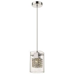 Leyton Square Chrome/Crystal Single Pendant LEYT012CH1PEND