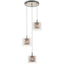 Lewisham Chrome/Copper Mesh Three Light Cluster Pendant LEWI035CP3DECO