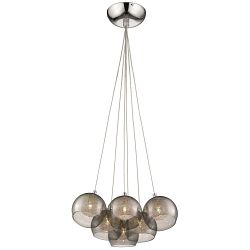 Ealing Chrome 6 Light Smoked Glass Pendant EALI035SG6DECO