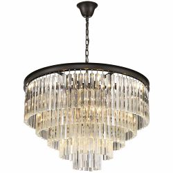 Richmond Matt Black Crystal Large Pendant Fitting RICH055CS10DECO