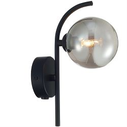 Otley Matt Black Switched Single Wall Light OTLE024BL1WAL