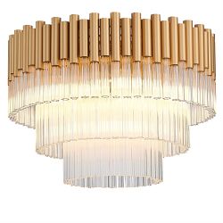 Harrogate 7 Light Flush Crystal Ceiling Fitting HARR050GD7FLUS