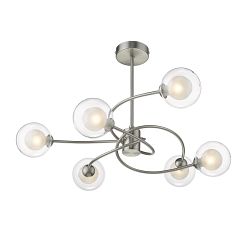 Dolores Satin Nickel 6 Light Ceiling Fitting DOLO070SN6SFLU