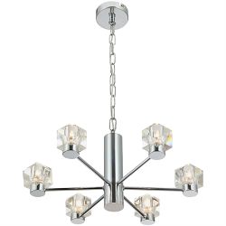 Wakefield 6 Arm Chrome Finish Ceiling Pendant WAKE062CH6DECO