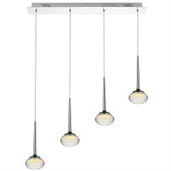 Lola Chrome Finish LED Four Bar Pendant LOLA009CH4DECO