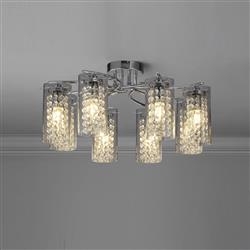 Alexandria Polished Chrome 8 Light Semi-Flush Fitting LT31923