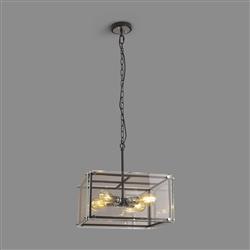 Atlanta Matt Black And Chrome 4 Light Pendant LT31467