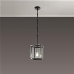 Atlanta Matt Black And Chrome Ceiling Pendant LT31466