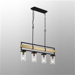 Austin Satin Black And Satin Brass Large Bar Pendant LT31470