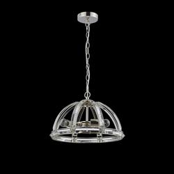 Baltimore Polished Nickel And Clear 3 Light Pendant LT32259