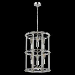 Baltimore Polished Nickel And Clear 6 Light Pendant LT32257