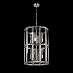 Baltimore Polished Nickel And Clear 8 Light Pendant LT32256