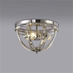 Baltimore Polished Nickel Large 3 Light Flush Fitting LT31523