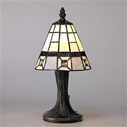 Beaumont Cream And Grey Tiffany Table Lamp LT30191