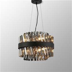 Boise Ten Light Ceiling Pendant Smoke Glass