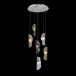 Fairfield Chrome And Multicoloured 6 Light Cluster Pendant LT31857