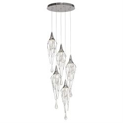 Reno 5 Light Chrome And Glass Ceiling Cluster Pendant LT30728