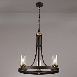 Salem 3 Light Brown And Bronze Ceiling Pendant LT30421